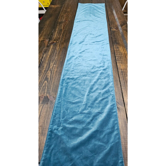 Rodeo Home Table Runner 13"x 75" Velvety Blue Damask Granny Cottage Core Royal - Picture 5 of 6